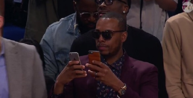 The Internet Mocked Paul Pierce's Two Phone Setup At NBA Dunk Contest -  BroBible