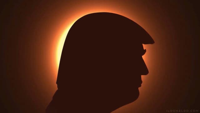 <p>It’s not the moon plunging the US into darkness. It’s Donald Trump’s head</p>