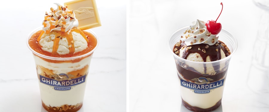 Sundaes from Ghirardelli Soda Fountain & Chocolate Shop