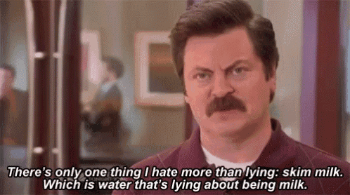 Ronswanson Milk GIF - Ronswanson Milk Lying - Discover & Share GIFs