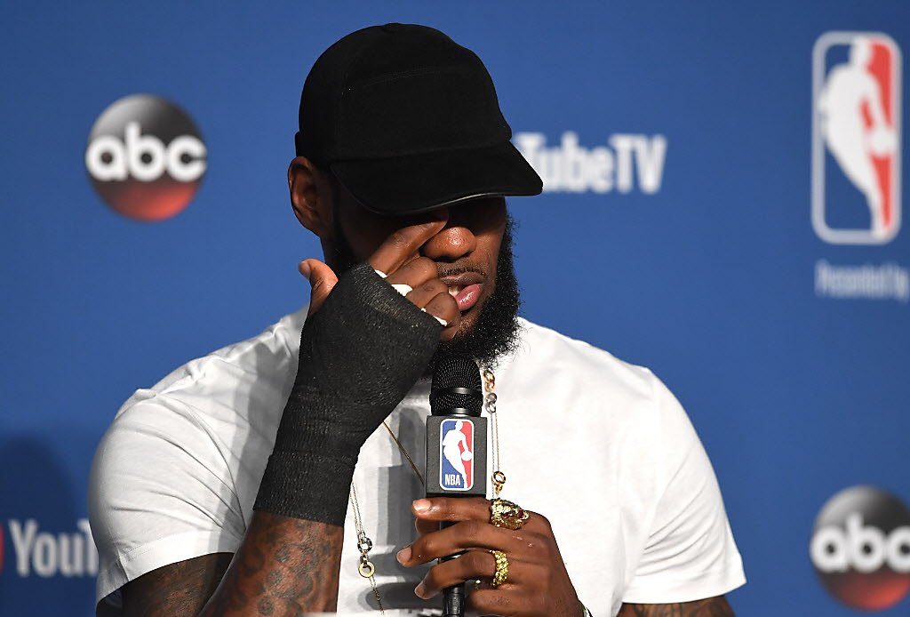 LeBron James punched whiteboard after Game 1, played with hurt hand rest of  Finals