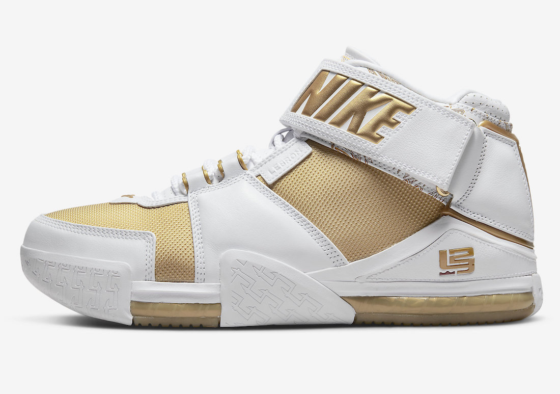 Nike LeBron 2 Maccabi White Metallic Gold DJ4892-100 Release Date