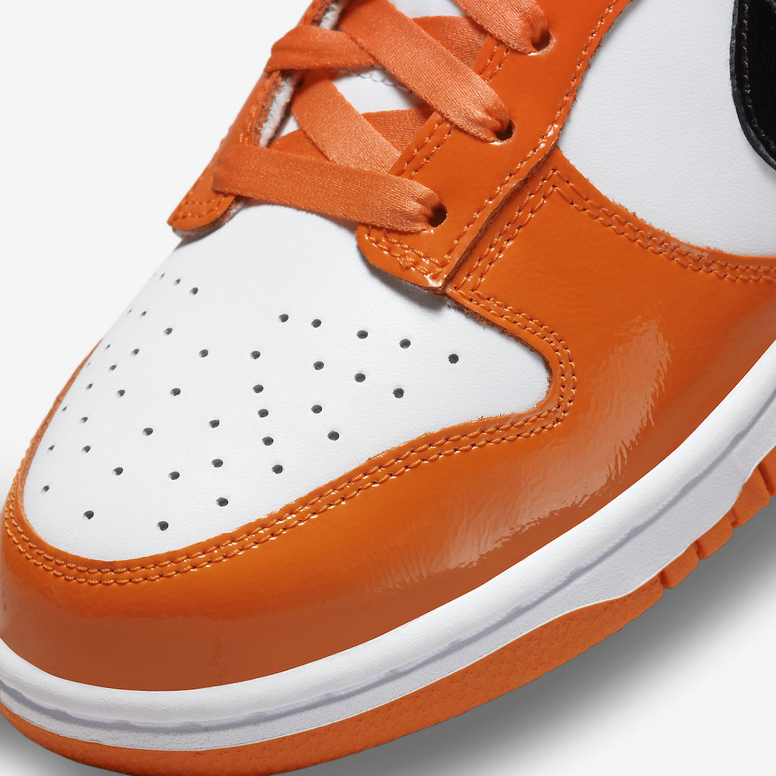 Nike Dunk Low White Orange Black Patent DJ9955-800 Release Date