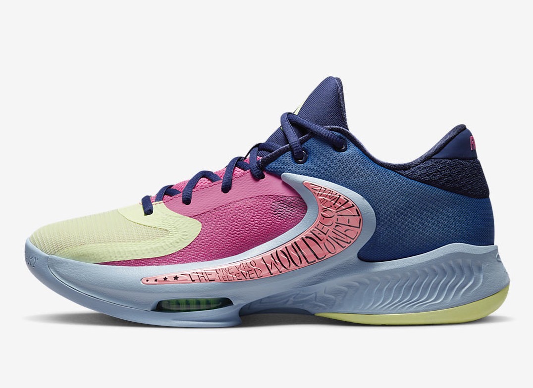 Nike Zoom Freak 4 Unbelievable Dark Marina Blue Barely Volt Pink Gaze DO9680-400 Release Date