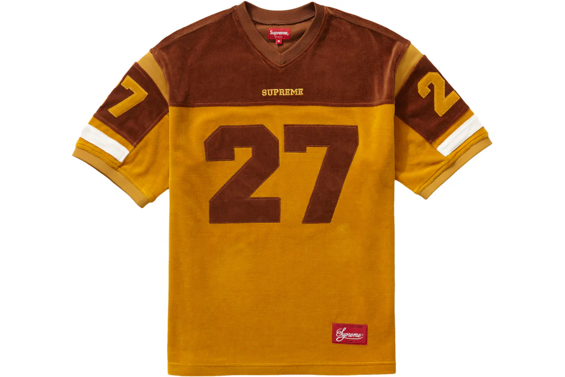 Supreme Velour Football Jersey Mustard