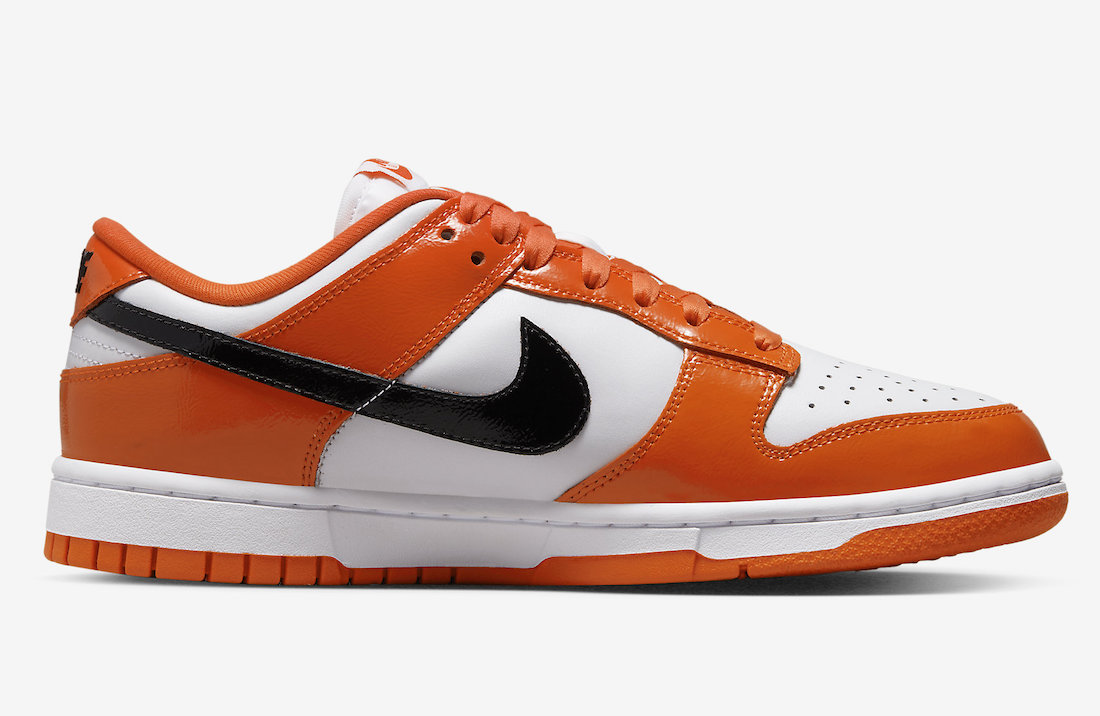 Nike Dunk Low White Orange Black Patent DJ9955-800 Release Date