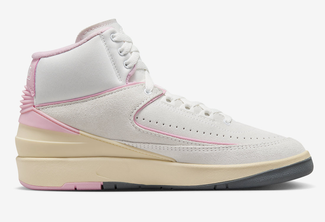 Women's Air Jordan 2 Soft Pink Medial Side