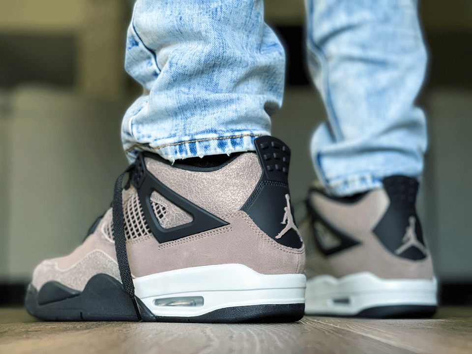 r/Sneakers - Air Jordan Retro 4 'Taupe Haze' On Feet w/ Blue + Black Jeans & Other Model Comparison