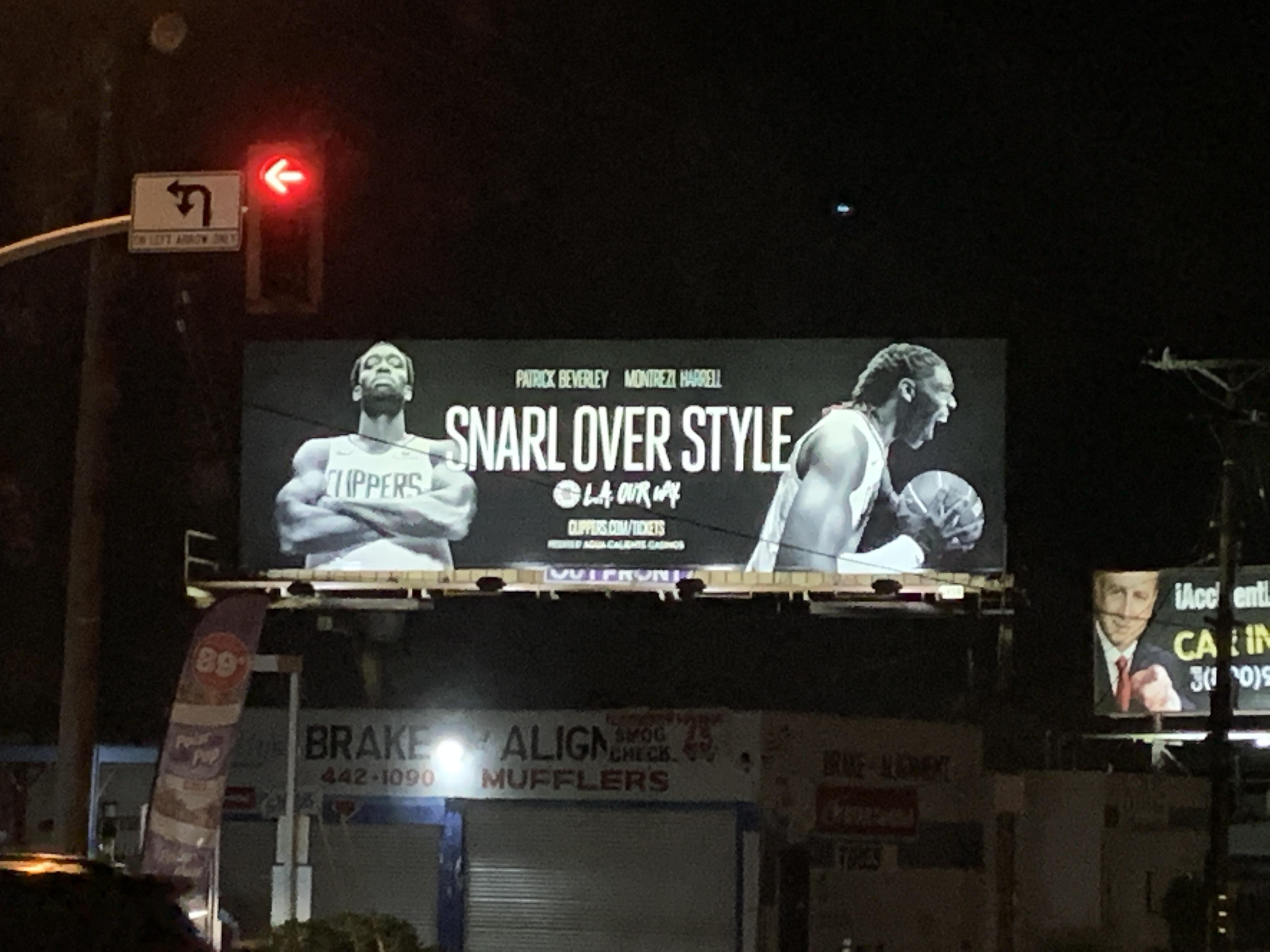 Bev and Trez Billboard in El Monte : r/LAClippers