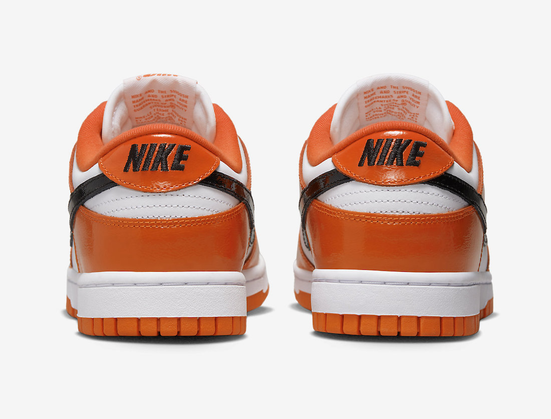 Nike Dunk Low White Orange Black Patent DJ9955-800 Release Date