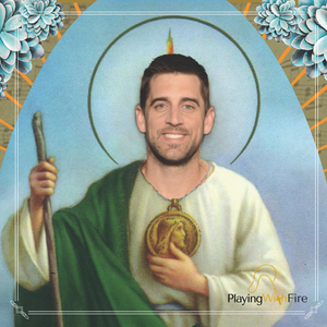 Image result for aaron rodgers jesus candle